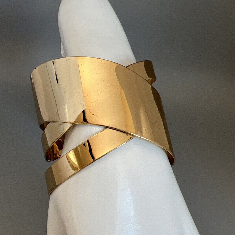 Gold-Plated Bangle-Style Cuff Bracelet for Women and Girls (No Return Clearance Sale)