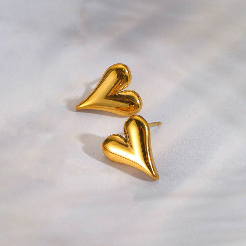 Gold Plated anti Tarnish Heart Themed Earrings