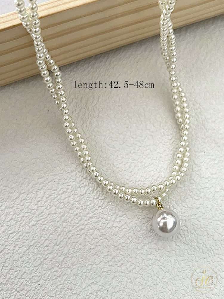 Elegant Vintage Double Layer Faux Pearl Necklace - SeoulChic.store