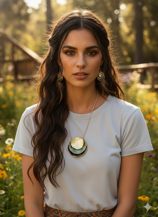 Elegant Bohemian Round Zinc Alloy Enamel Jewelry Set