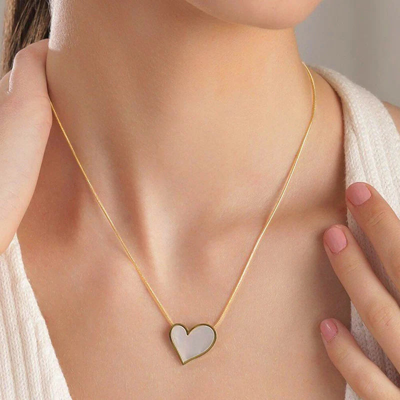 Gold-Plated anti Tarnish Heart Themed MOP Pendant