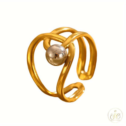 Refined 3Piece Modern Irregular Shape Ring Set - SeoulChic.store