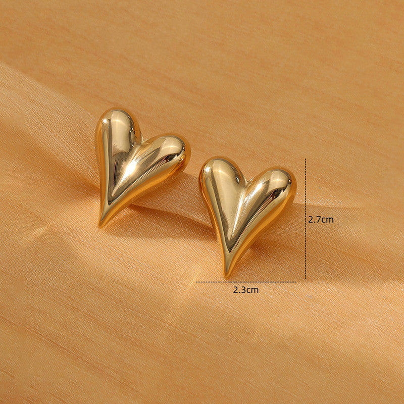 Gold Plated anti Tarnish Heart Themed Earrings