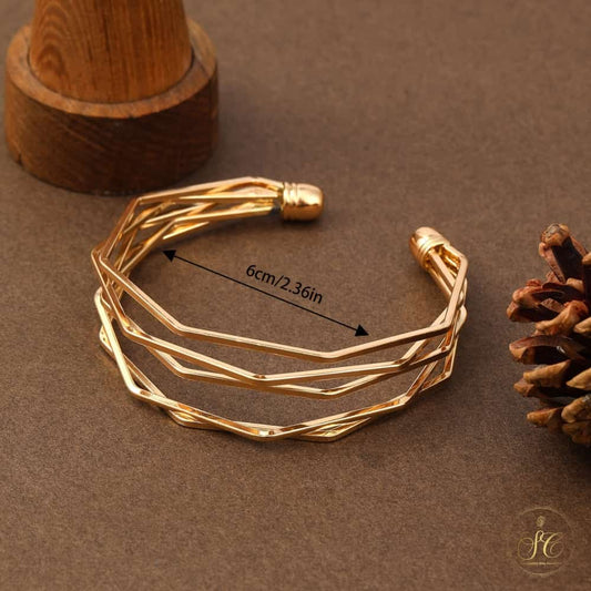 Signature A Polygon Shaped Silver Bangle - SeoulChic.store