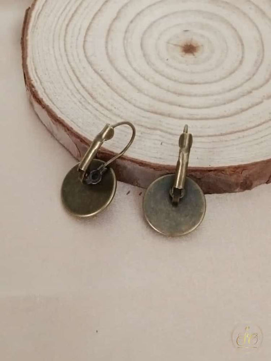 Signature Elegant Flower Detail Copper Earrings - SeoulChic.store