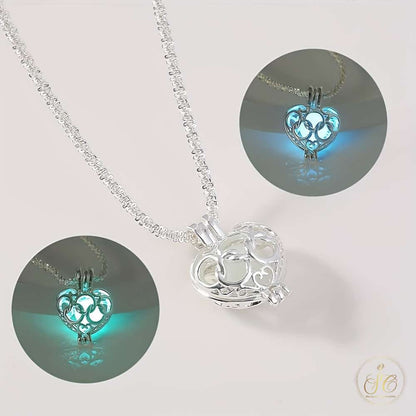 Refined Elegant Heart Shaped Luminous Gold Pendant Necklace - SeoulChic.store