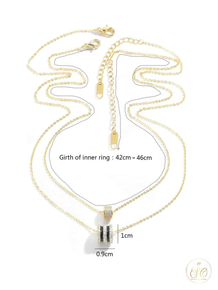 Premium Elegant Rhinestone Ring Charm Necklace - SeoulChic.store