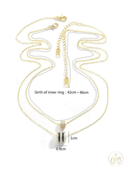 Premium Elegant Rhinestone Ring Charm Necklace - SeoulChic.store