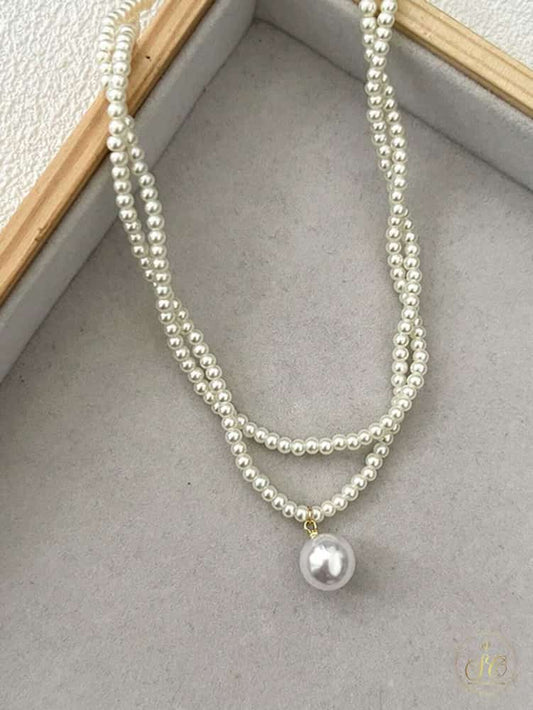 Elegant Vintage Double Layer Faux Pearl Necklace - SeoulChic.store