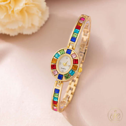 Signature Luxury Rhinestone Jewelry Watch And Bracelet Set - SeoulChic.store