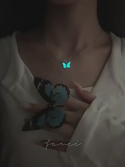 Graceful Glowing In The Dark Butterfly Jewelry Set