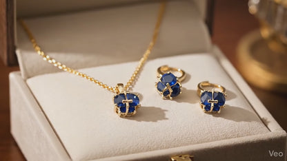 Luxury Elegant Blue Zirconia Jewelry Set