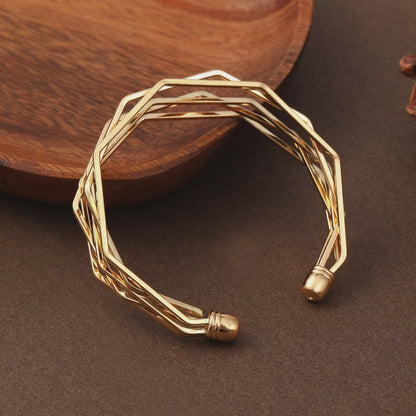 Timeless A Polygon Shaped Gold Bangle
